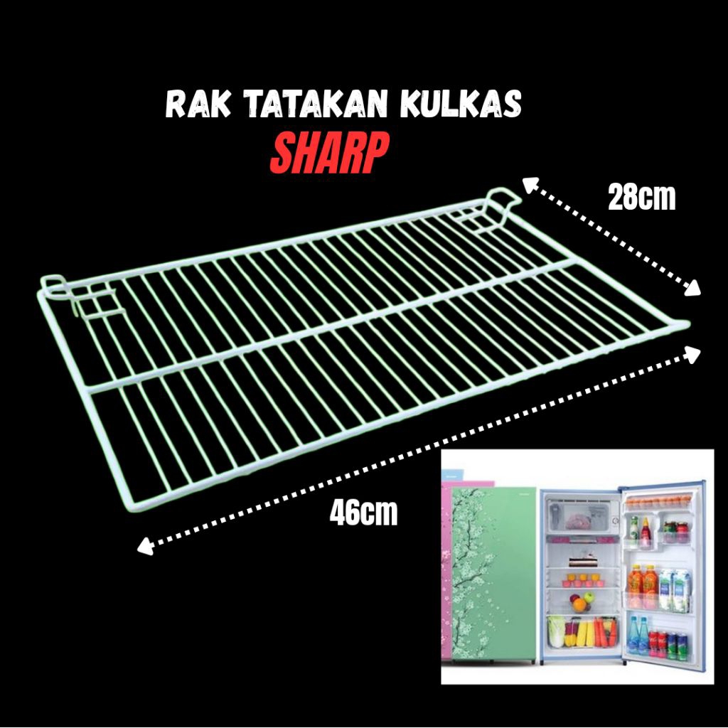 rak kulkas / tatakan kulkas besi 46cm×28cm untuk kulkas SHARP