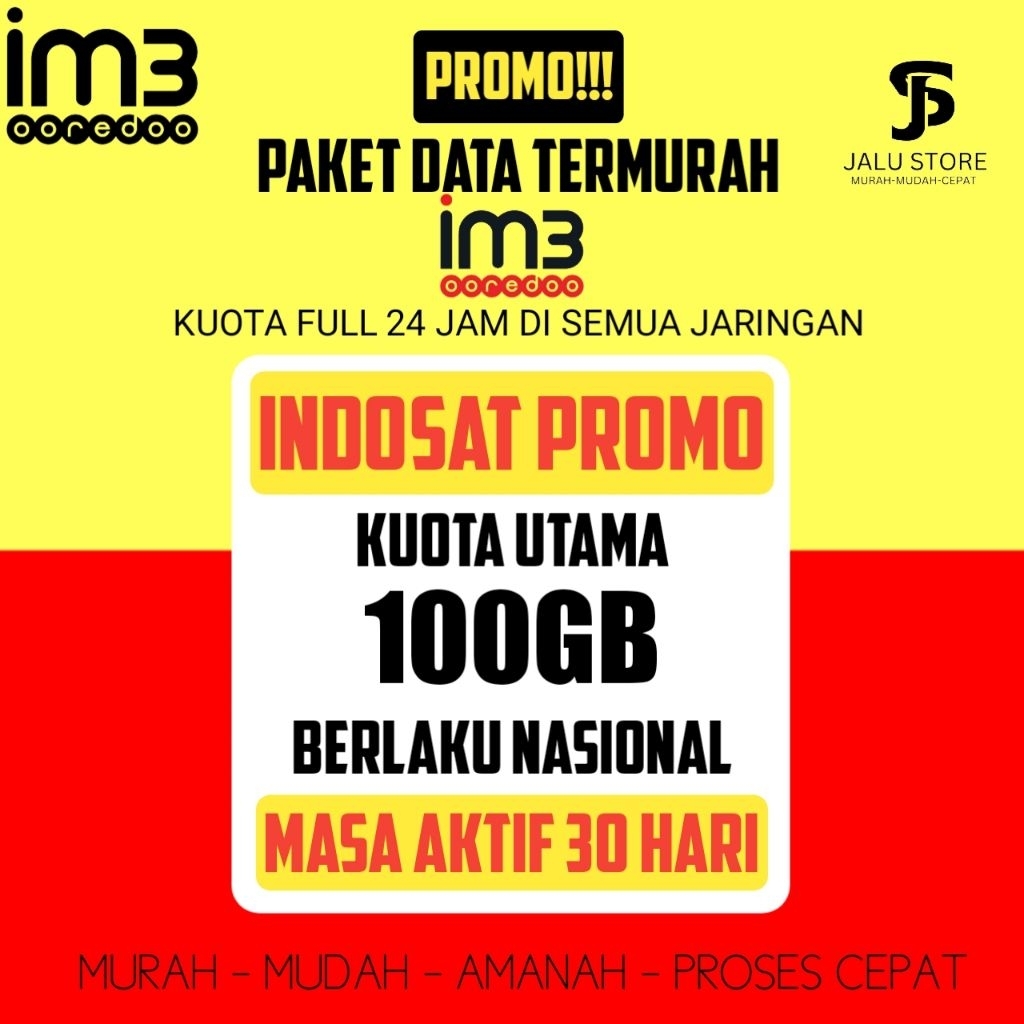 paket data Indosat 100gb full kuota 24jam