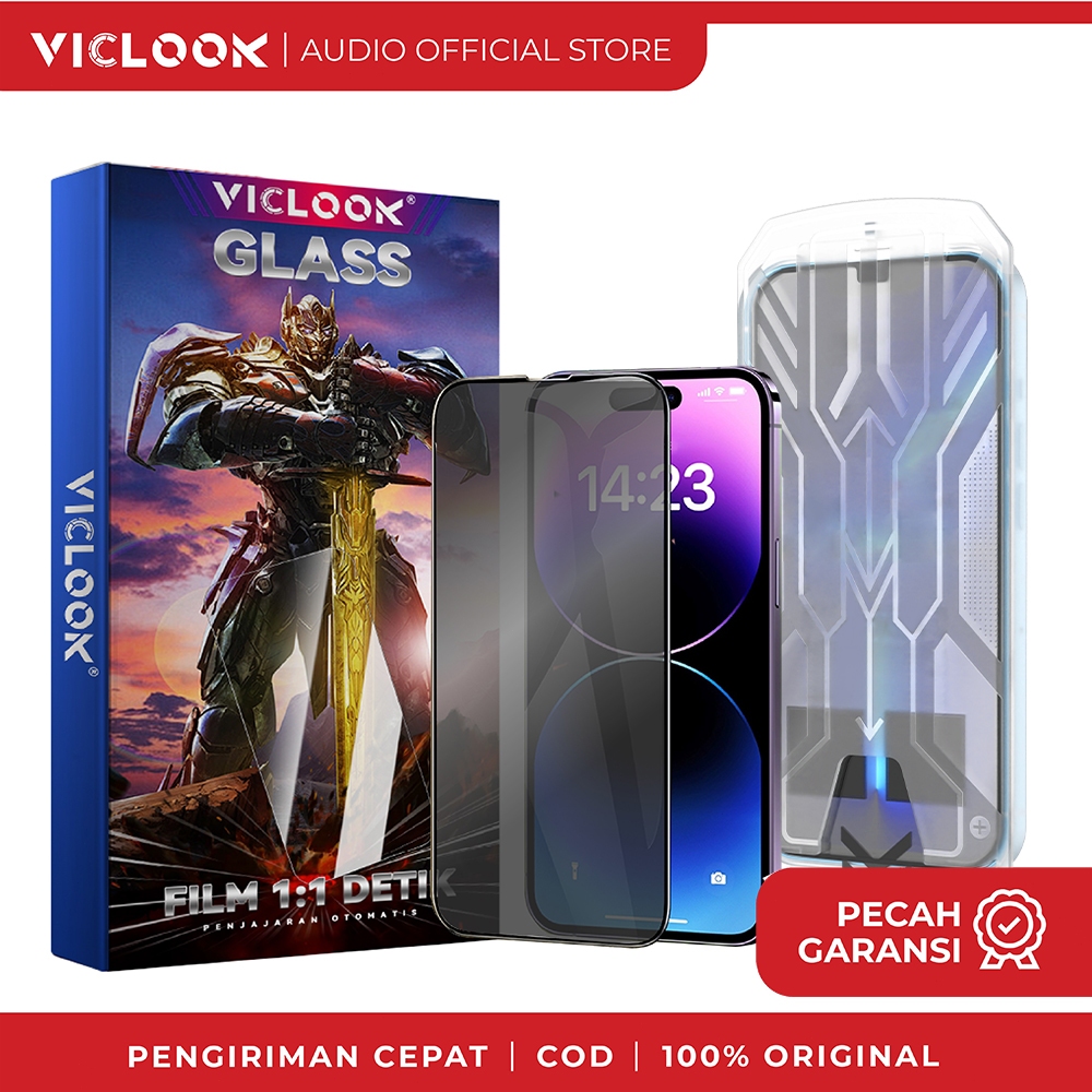 VICLOOK Auto Align Tech Tempered Glass Clear/Privacy Guard for iPhone 11/12/13/14/15/16/X/XR/XS Mini Max Pro Plus
