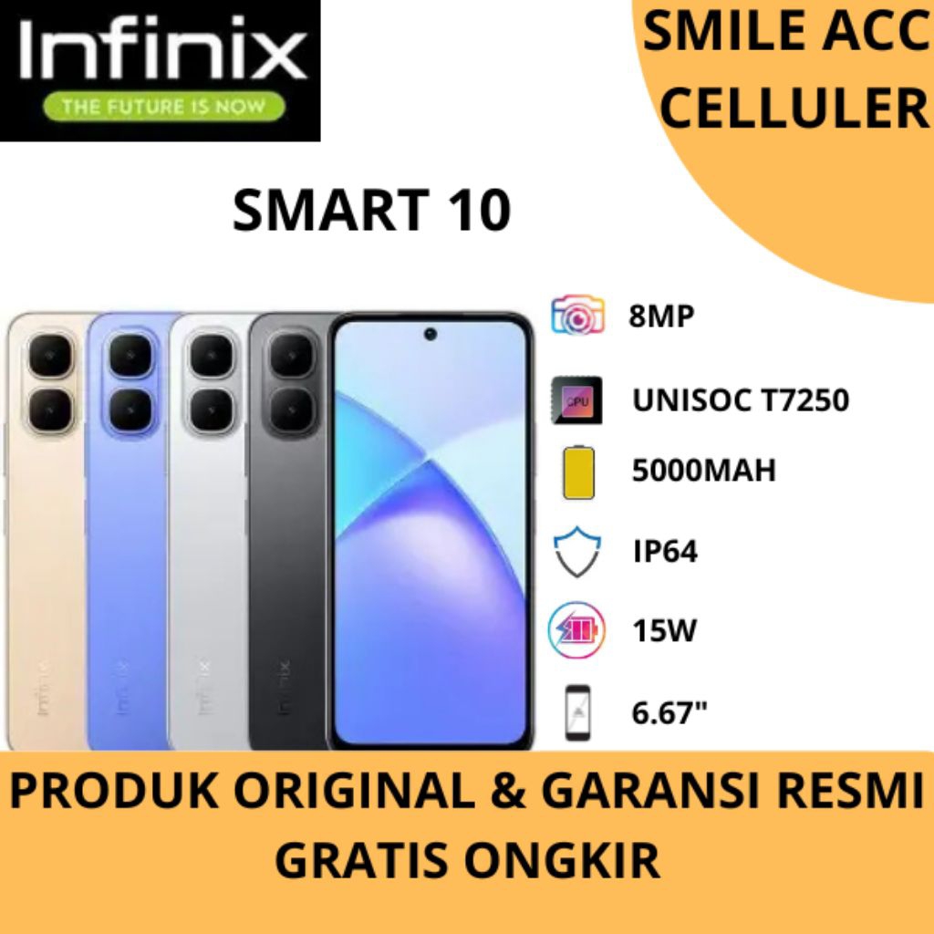 HANDPHONE INFINIX SMART 10 RAM 4/128GB GARANSI RESMI