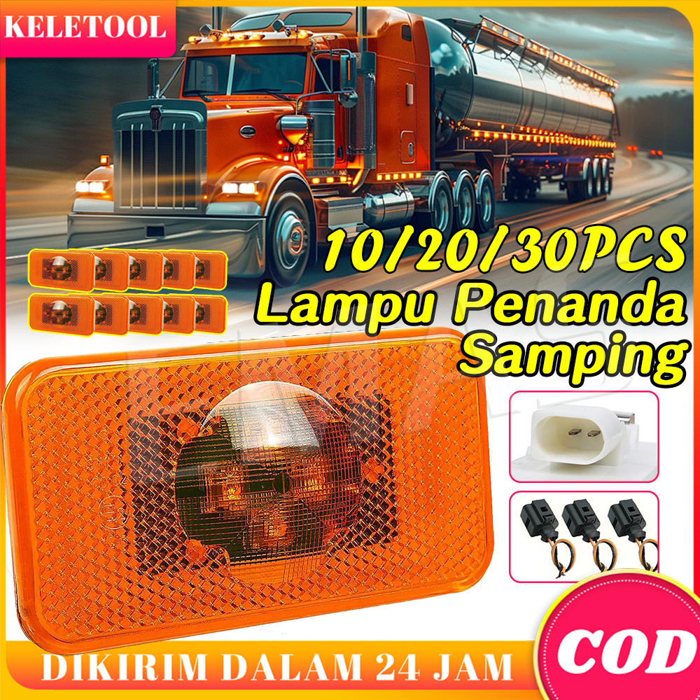 <COD> 10/20/30 PCS  Lampu Sein Samping Truk LED Lampu Variasi Truk  Lampu Volvo  Lampu LED Truk 24 V