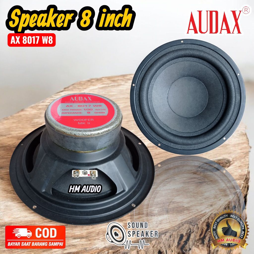Speaker Audax 8 inch AX-8017 W8 Woofer MK II Original