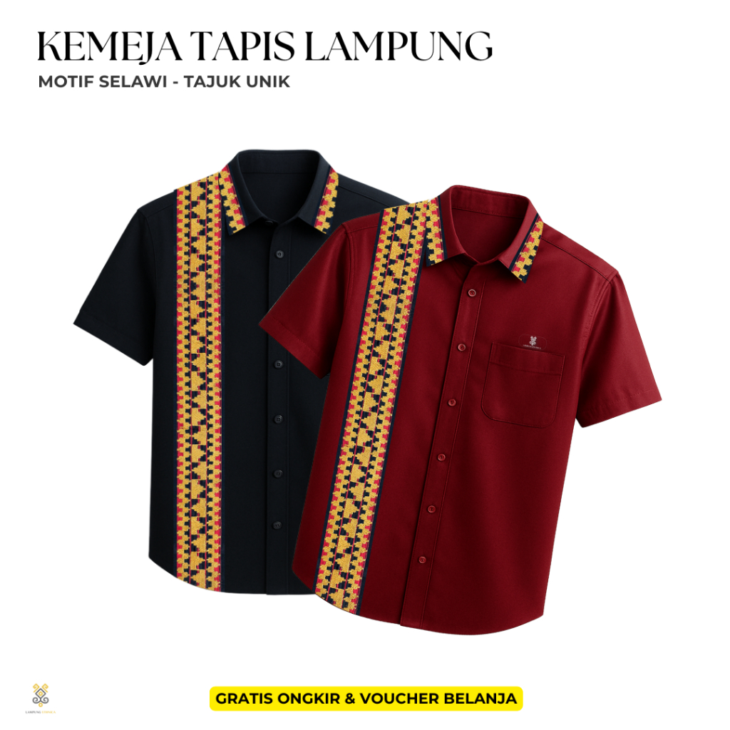 LAMPUNG ETHNICA OFFICIAL - TAPIS LAMPUNG ASLI  - KEMEJA LAMPUNG - KEMEJA FORMAL LAKI - KEMEJA COUPLE