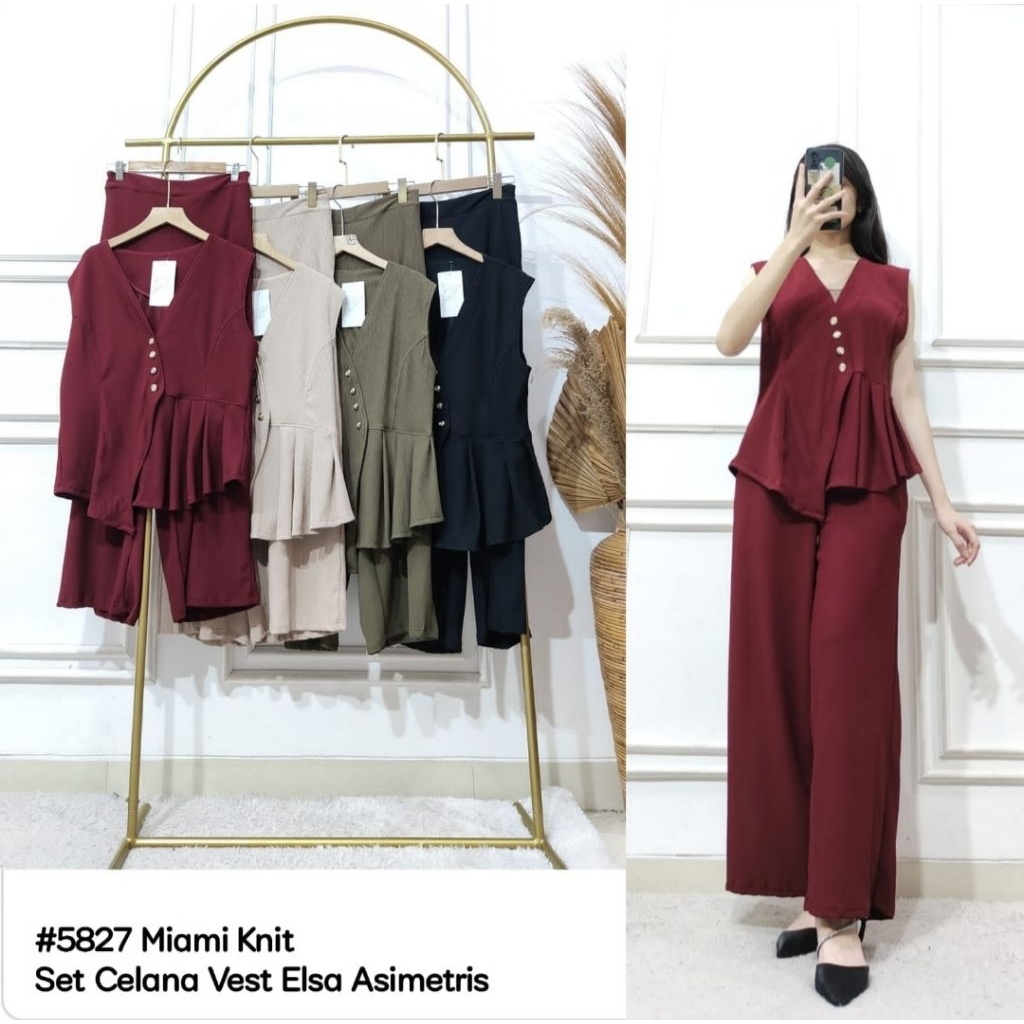 Setelan Celana Vest Elsa Asimetris CLARKE ORI