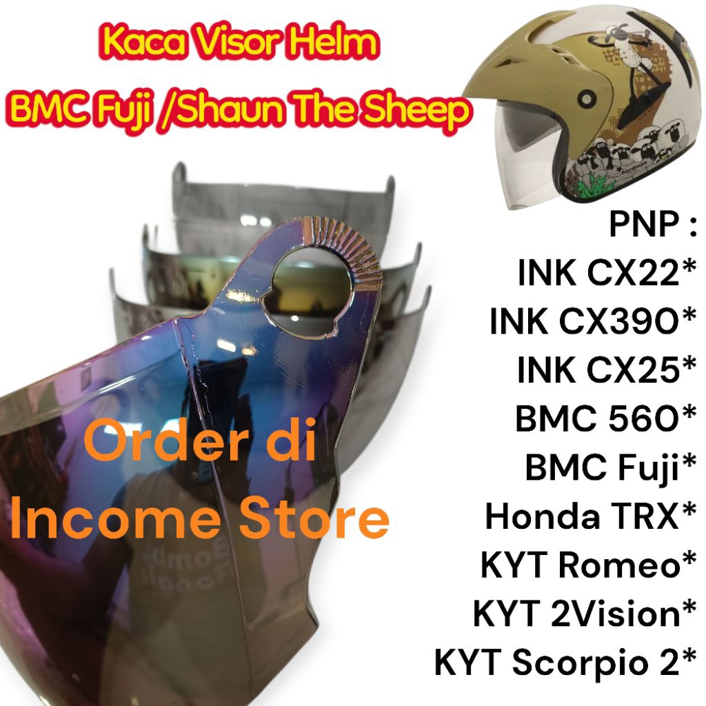 Kaca Visor Helm BMC Fuji Shaun The Sheep Kaca BMC Fuji 2 Visor Kaca BMC 560