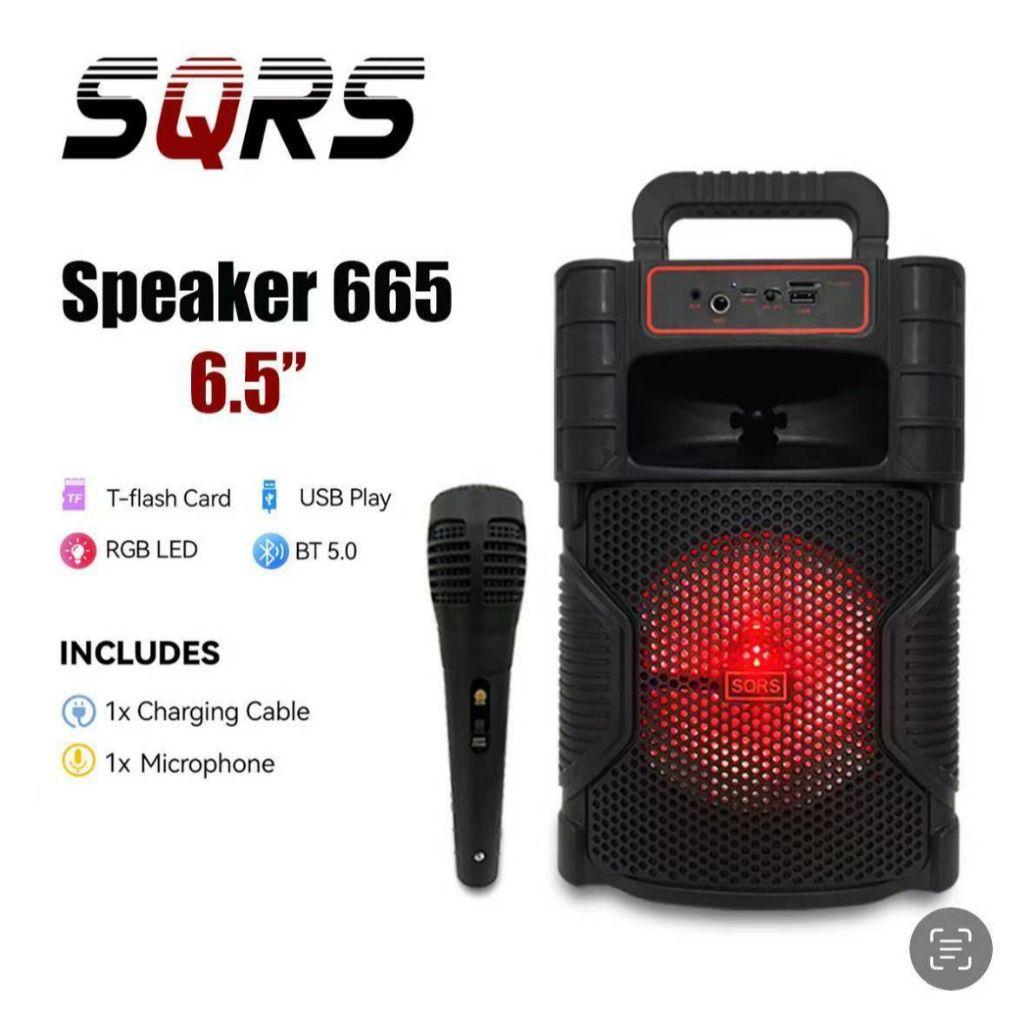 Speaker Bluetooth SQRS 665 X-BASS LED Free Mic || Speaker SQ665 Bluetooth X-BASS LED Portable