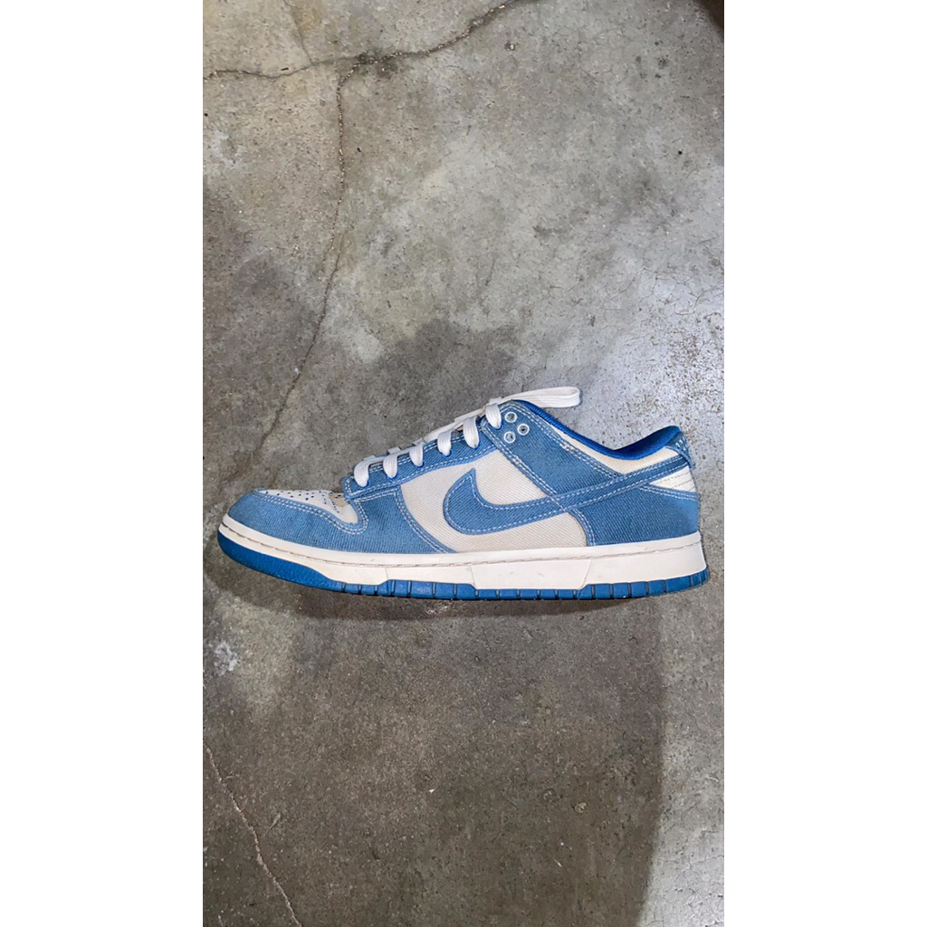 Sepatu Nike Dunk Low Industrial Sashiko Blue Second