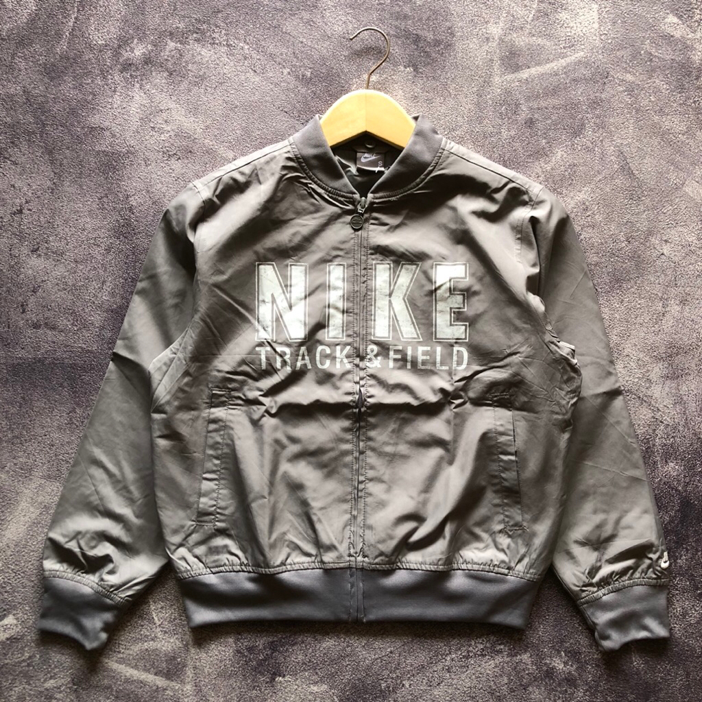Bomber Jacket N* Track & Field Big Script Second Size S,Windbreaker silver abu second windbreakwr bi