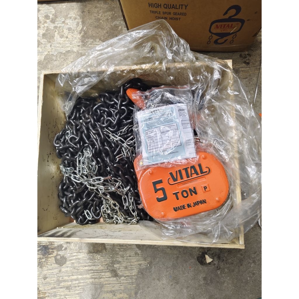 Chain block takel 5 ton x 5 meter vital made in japan