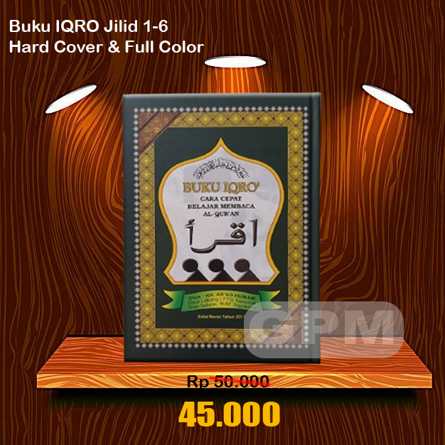Buku Iqro Besar Jilid 1 sampai 6 Hard Cover HVS Full Color | Jilid Benang | 14x20cm