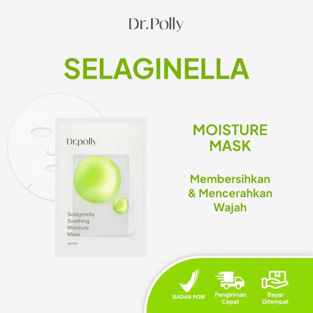 Dr.Polly Sellaginella Soothing Moisture Mask Masker Wajah & Muka Untuk Kulit Kering