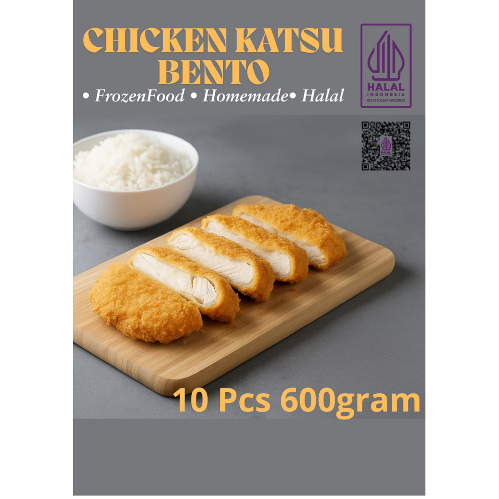 Chicken Katsu Bento Premium Frozen Food Ala Bento HOKBEN Homemade HALAL Daging Ayam Jepun Berkualita