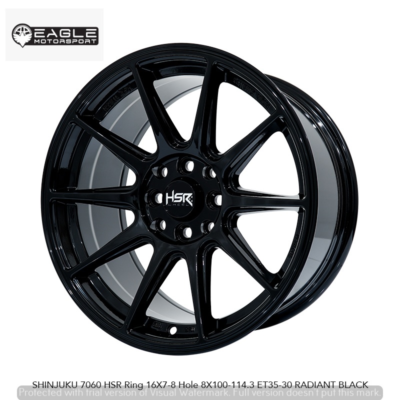 VELG MOBIL R16 TIPE HSR SHINJUKU RADIANT BLACK UNTUK MOBIL JAZZ YARRIS FREED CITY DLL.