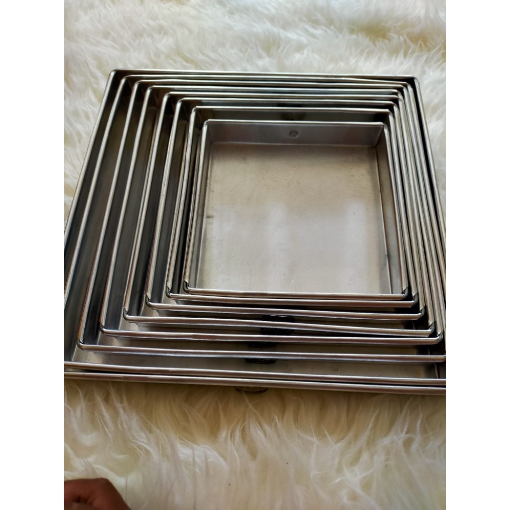 LOYANG KUE KERING PERSEGI UKURAN 30X30X3 28X28X3 26X26X3 24X24X3 22X22X3 20X20X3 18X18X3 16X16X3