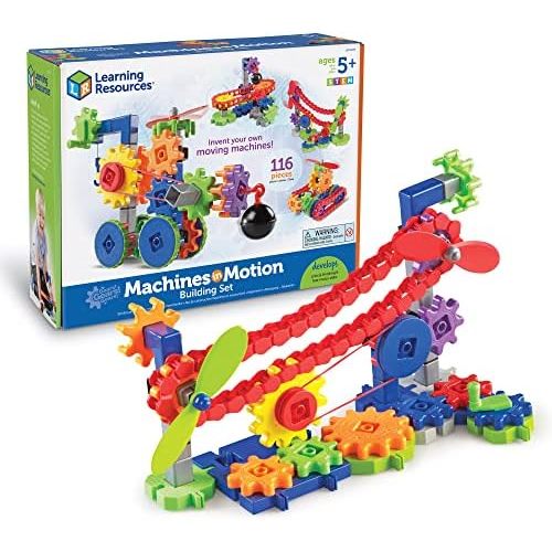 Learning Resources Gears Gears Gears Machines in Motion,116 Pieces, Ages 5+, STEM Toys, Gear
