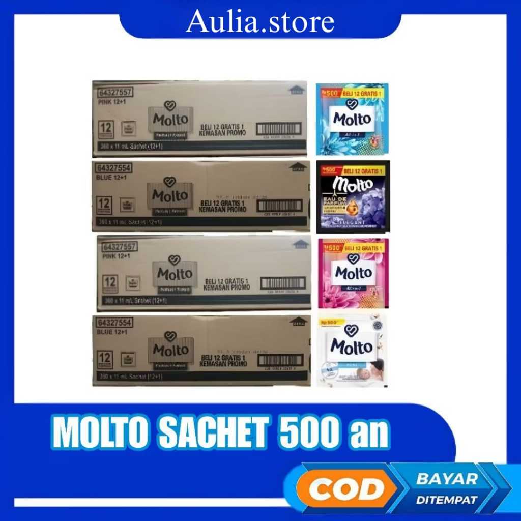 Molto Cair 500an Pewangi Pelembut Pakaian ( 1dus ) Ready