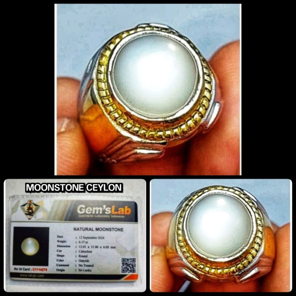 asli batu permata moonstone Srilanka body glass