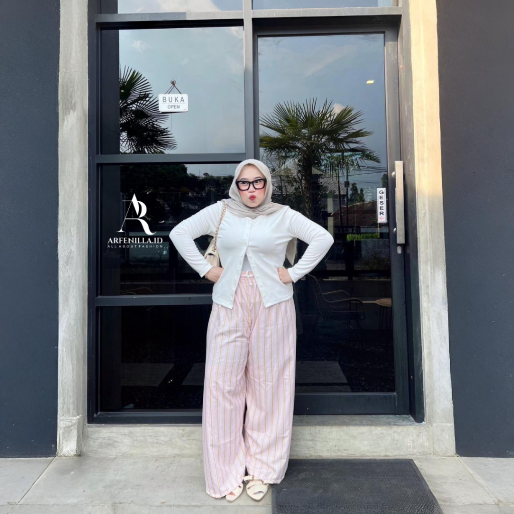 Everyday Pants Stripe Baggy - Celana Salur Baggy Wanita Jumbo Motif Stripe Salur Highwaist