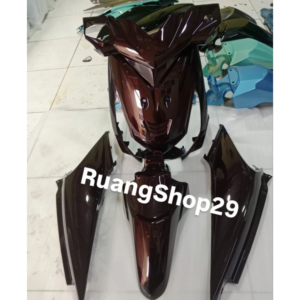 Cover Full Halus Body Beat Karbu Warna Hitam Lembayung Merah