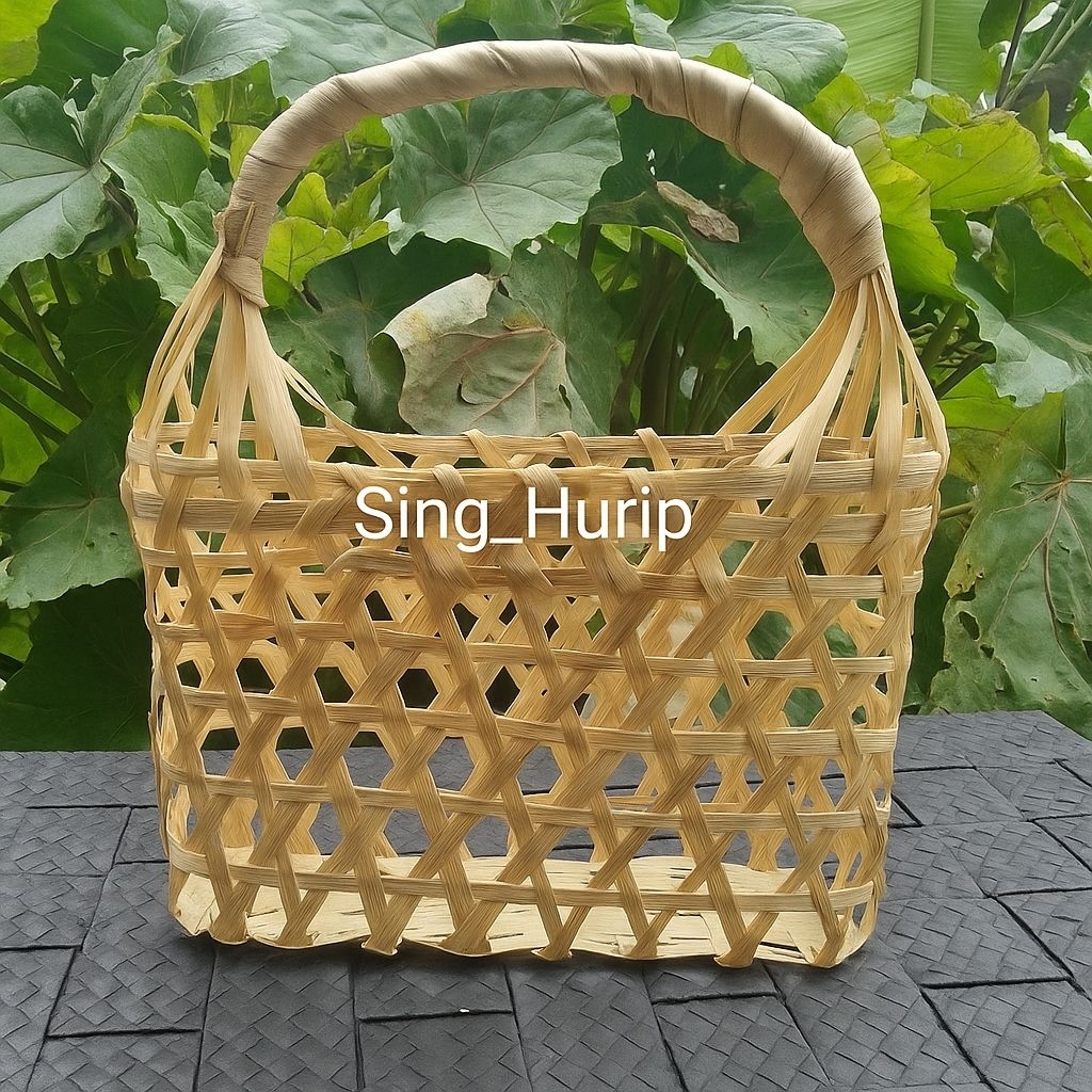 tas souvenir 20x5x14 tas bambu sedang - tas bridesmaid - keranjang hampers