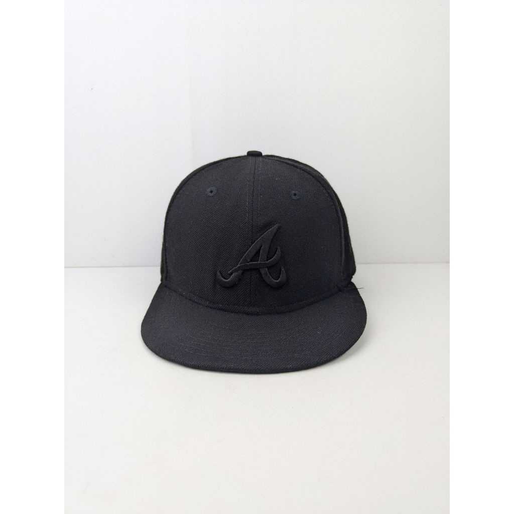Topi New Era MLB Logo A Black On Black 59Fitfty On-field Cap Baseball