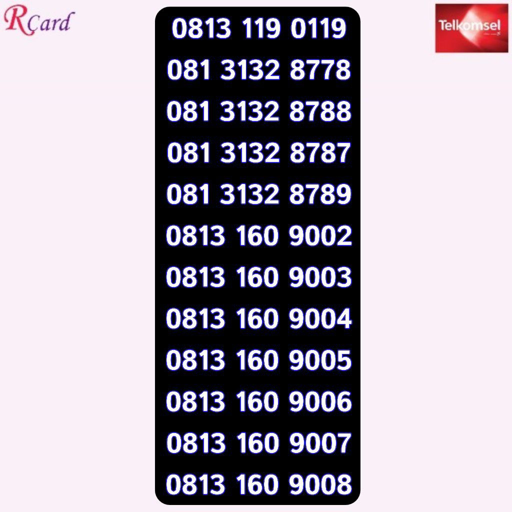 Perdana Nomor Cantik Simpati Telkomsel 11 Digit 3132 8778 8787 8788 8789 789 160 9002 9003 9004 9005