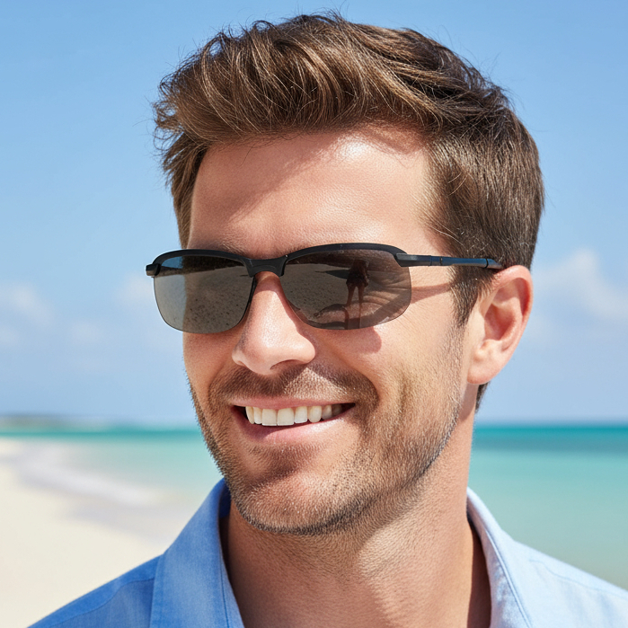 Kacamata Pria Hitam Sporty Photochromic Polaris Sunglass Hitam Cowok Kaca Mata Hitam Lensa Polaris A