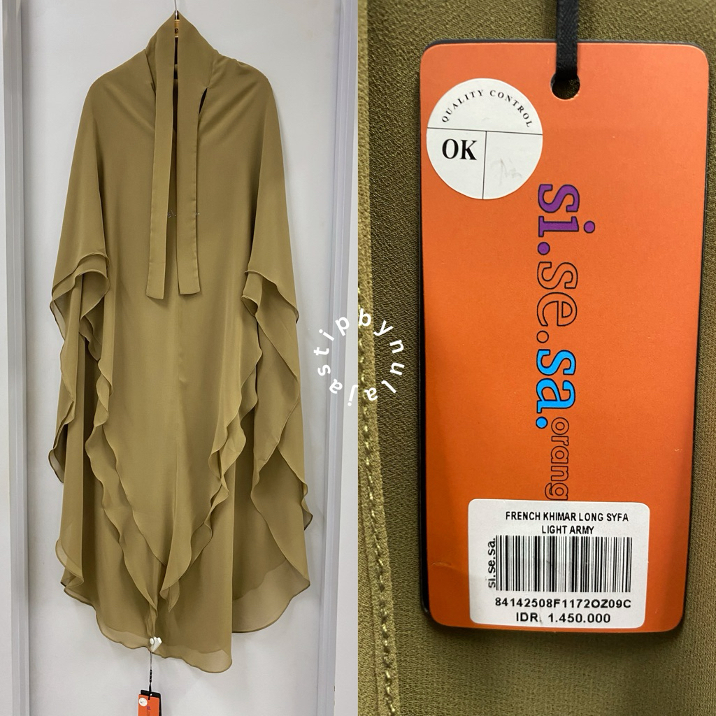 Jastipbynula | Sisesa French Khimar Long Syfa Light Army