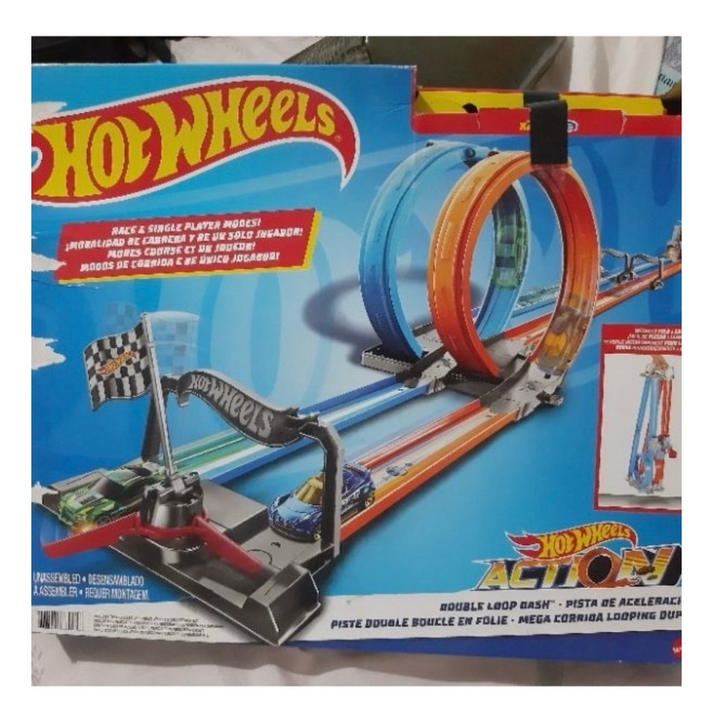 Preloved track hotwheels double loop dash original