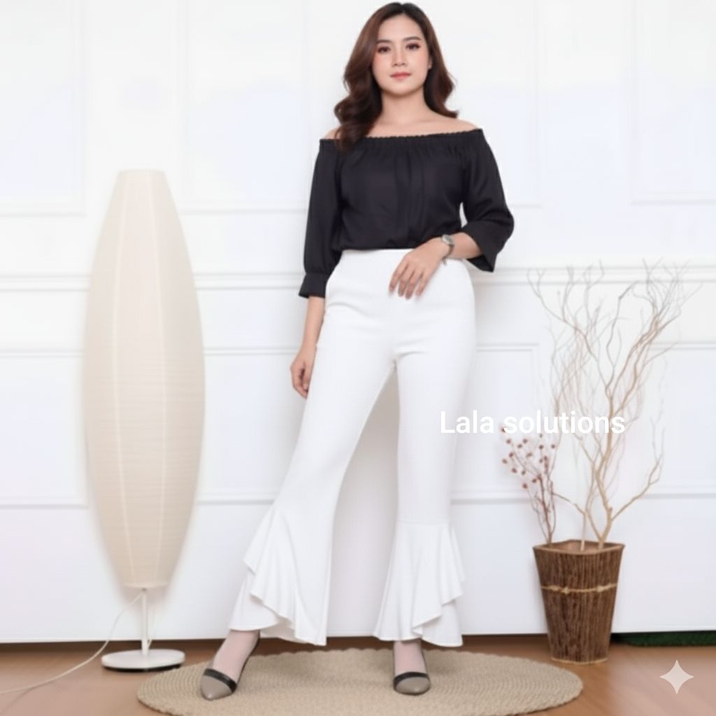 celana cutbray rempel bawah/celana cutbray rempel bawah bahan scuba premium/cutbray rempel bawah bah