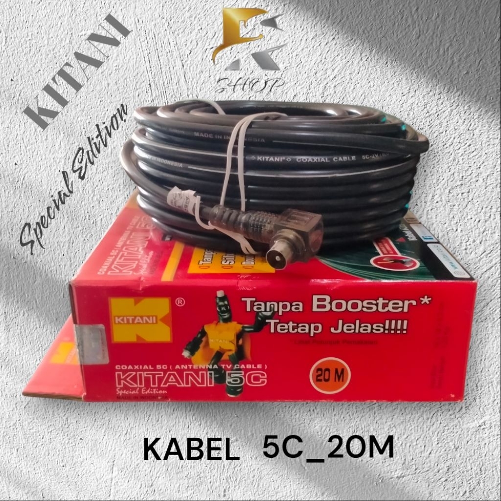 Kabel Antena TV 20M Digital SPECIAL EDITION TEMBAGA MURNI BERKUALITAS produk Kitani 20METER
