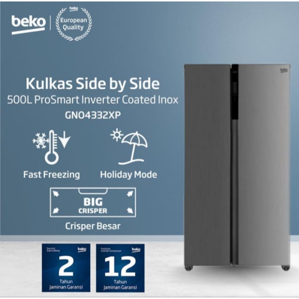Kulkas Side by Side BEKO GNO 4332XP Kaps 500 Liter