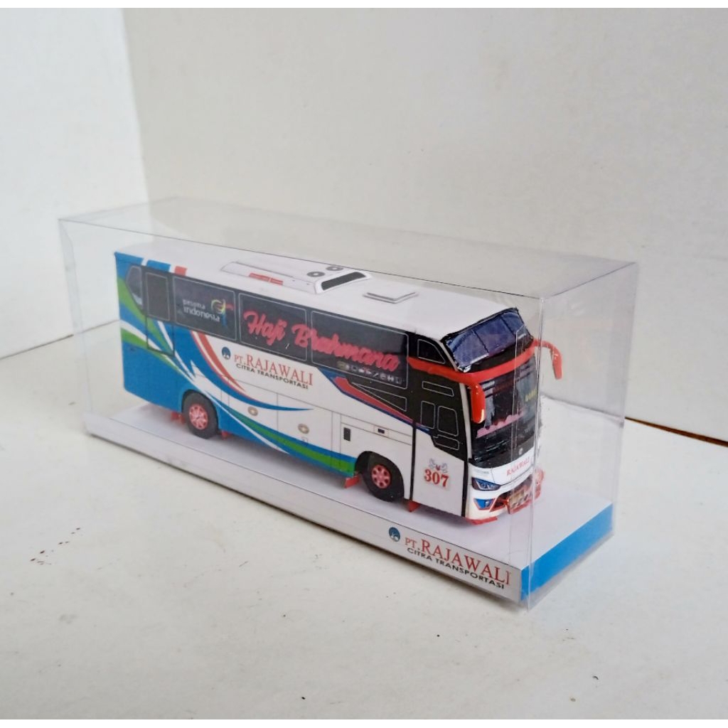 Miniatur Bus Kertas PO Rajawali Citra Transportasi, Medium Bus, Skala 50