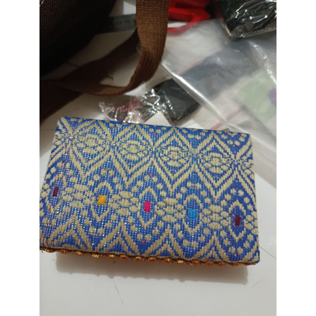 tas makan teh kotak tas pouch coklat kotak batik  tempat makan kecil