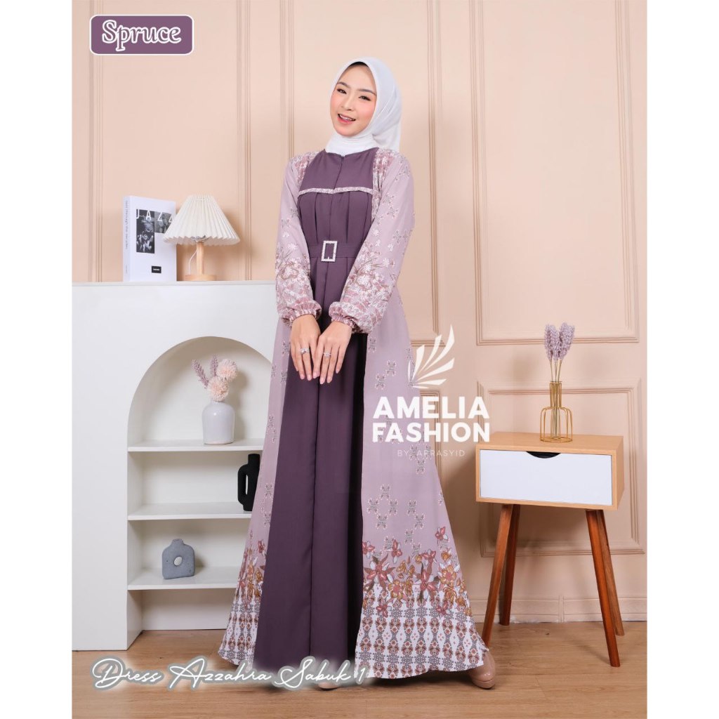AZZAHRA DRESS AMELIA FASHION , GAMIS LAYER, GAMIS CRINKLE