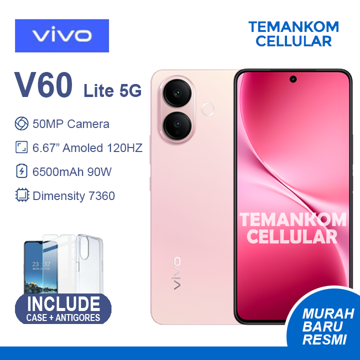 Vivo V60 LITE 5G BARU 16GB RAM 8/256 8GB + 8GB Extend RAM 256GB NFC 2025 vivo terbaru murah Bonus Ga