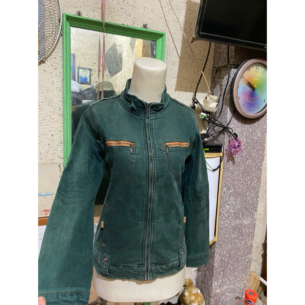 preloved jaket ako jeans hijau