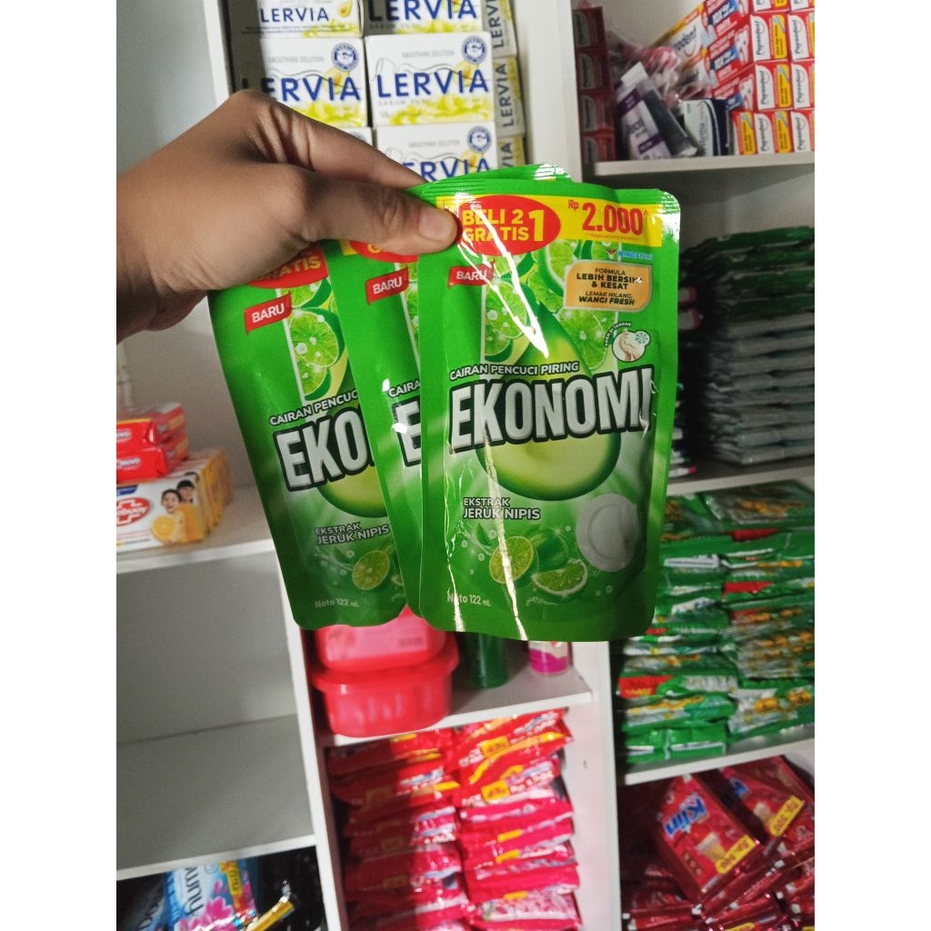 °una° EKONOMI LIQUID CUCI PIRING 122ML BELI 2 GRATIS 1 (DAPAT 3)