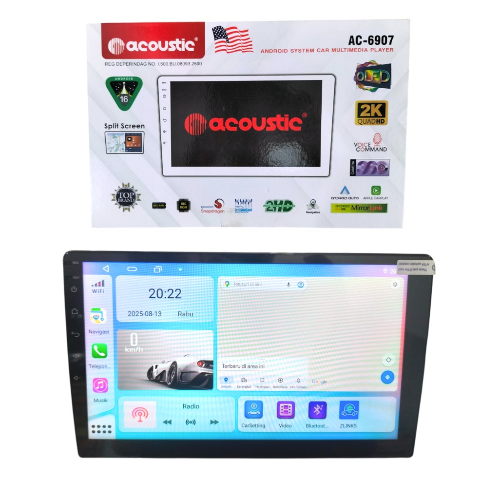 (Car acc) HEAD UNIT 9 INCHI ACOUSTIC VIN AC 6907 RAM 8/128GB
