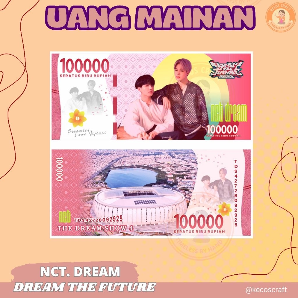 NCT Dream - STIKER / NON UKURAN UANG KERTAS  - WATERPROOF DIKIRIM 3-4 Hari