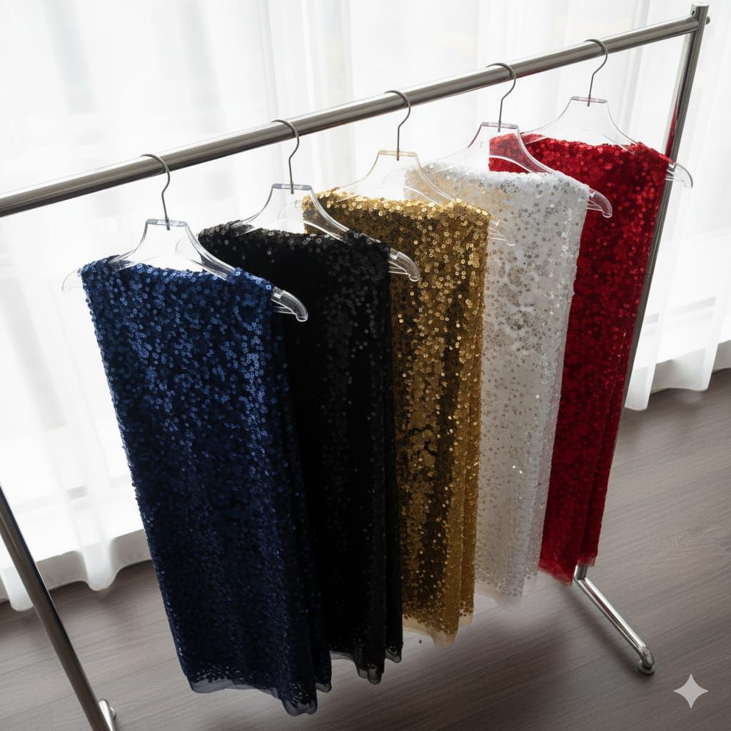 Tulle sequin mutiara/Tulle Payet spangle Besar kecil/Tulle spangle  mutiara