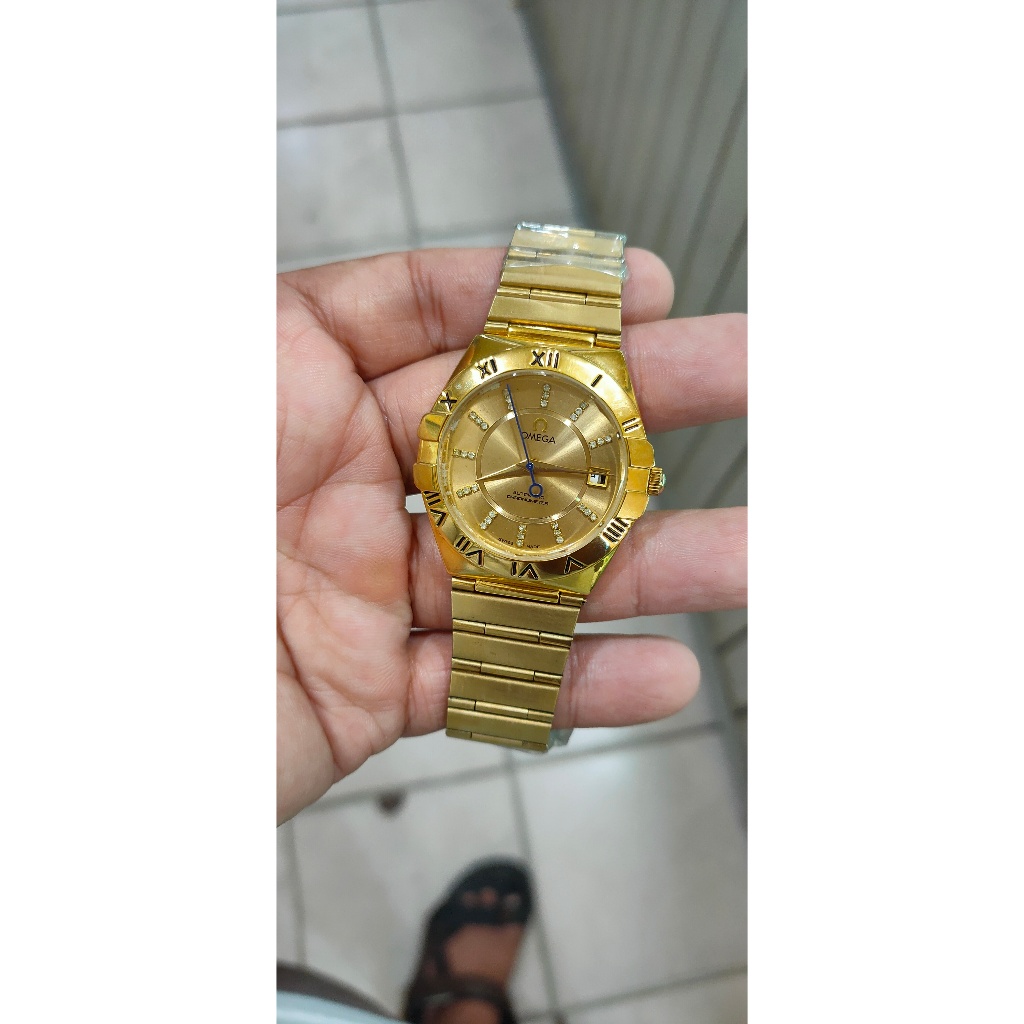 Jam tangan pria quartz klasik gold vintage g fashion pria