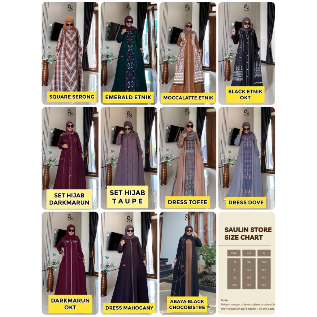 LOUNCHINGAN SAULIN STORE OKTOBER 2025 ABAYA EXPRESSO SAULIN STORE READY DI MAZARA FASHION ANJANI STO