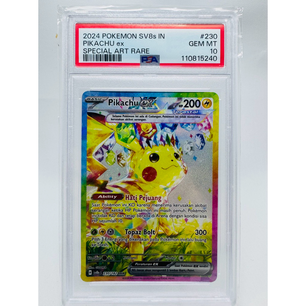 PSA 10 Pikachu SAR Kilat Rasi - Pokemon Indonesia TCG