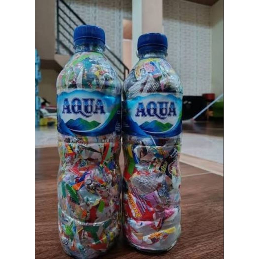 ecobrick plastik cacah botol aqua 600ml padat
