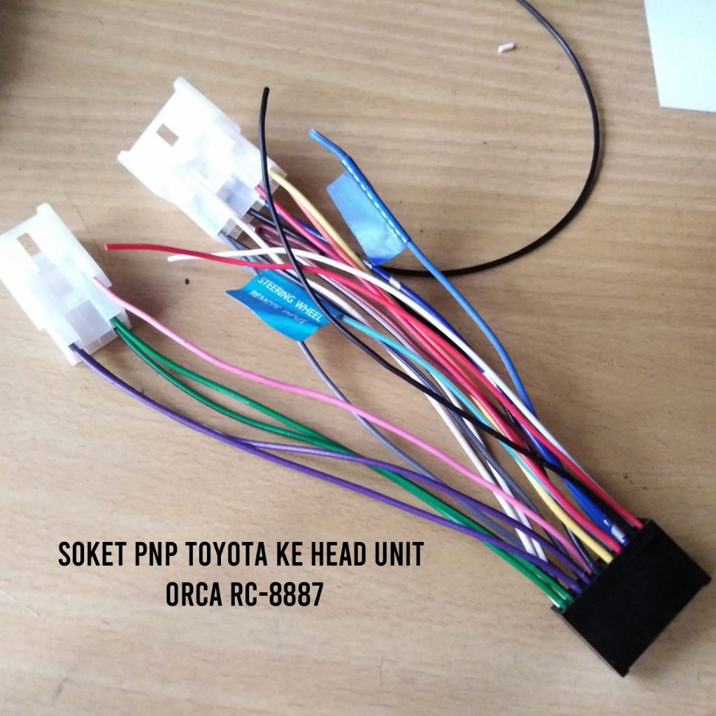 Soket PNP untuk Pasang Head Unit ORCA RC-8887 RC8887 di Mobil Toyota/ Daihatsu TANPA Potong Kabel