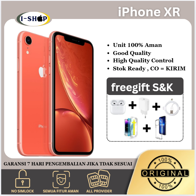 iPhone XR 128GB,256GB Second Ori Apple Kondisi Mulus & Normal, ALL SIM , KUALITAS TERJAMIN