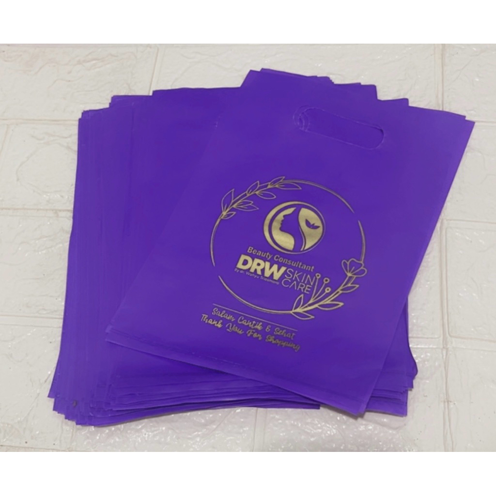 Kresek Drw Skincare tebal/premium warna ungu 1 Paket