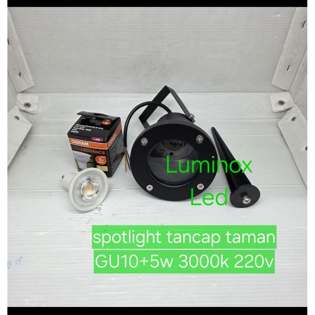 kap taman gu10 led 7w 5w 3000k 4000k / spotlight tancap outdoor gu10 led 7watt 7w 5watt 4000k 3000k 