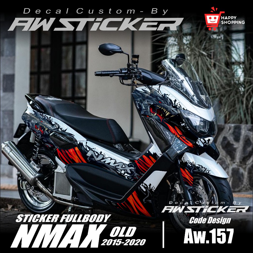 Decal Sticker Yamaha Nmax 155 Old Fullbody 2015 2016 2017 2018 2019 2020 Desain Dragon NM.AW. 157
